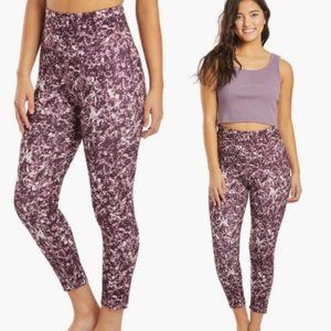 Balance Yoga Purple Printed High Waist Leggings Size Large Marble Speckle Pants